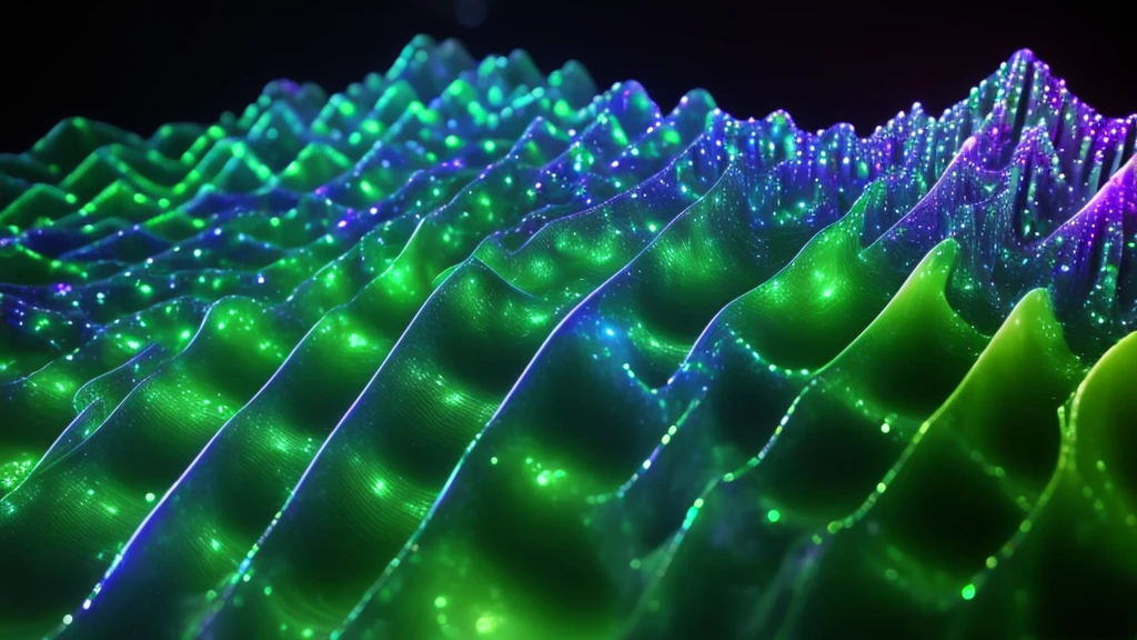 Composição abstrata de uma superfície formada por sinais luminosos.